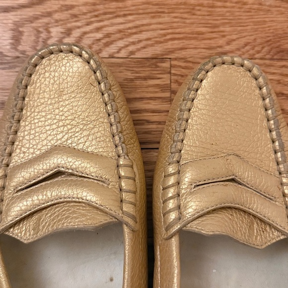 Tod's Gold Leather Loafers - Picture 6 of 10